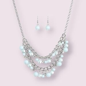 Vintage Paparazzi Silver and Blue Layered Necklace